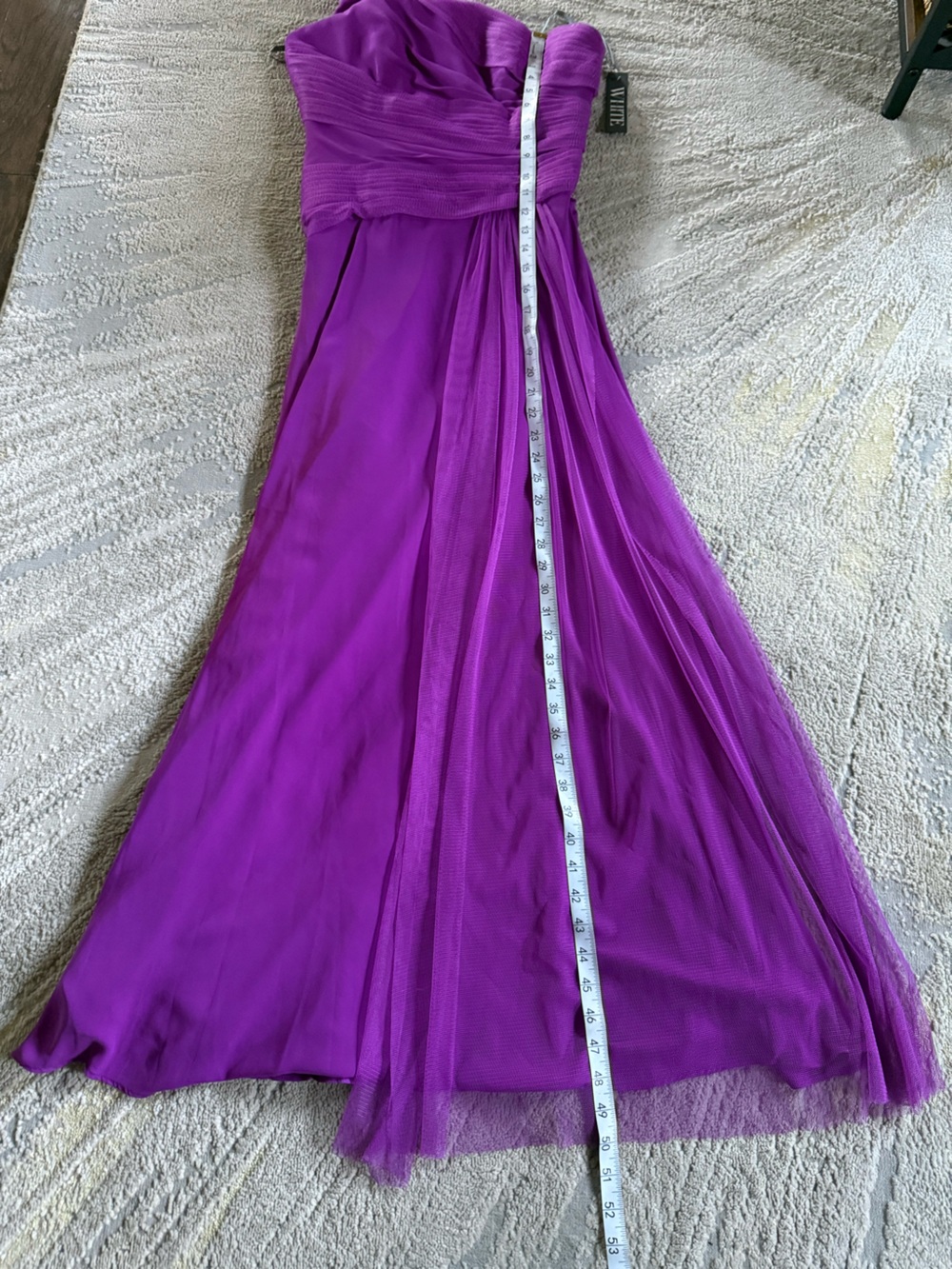 White Vera Wang purple one shoulder bridesmaid wedding guest dress 6 new - Picture 8 of 9